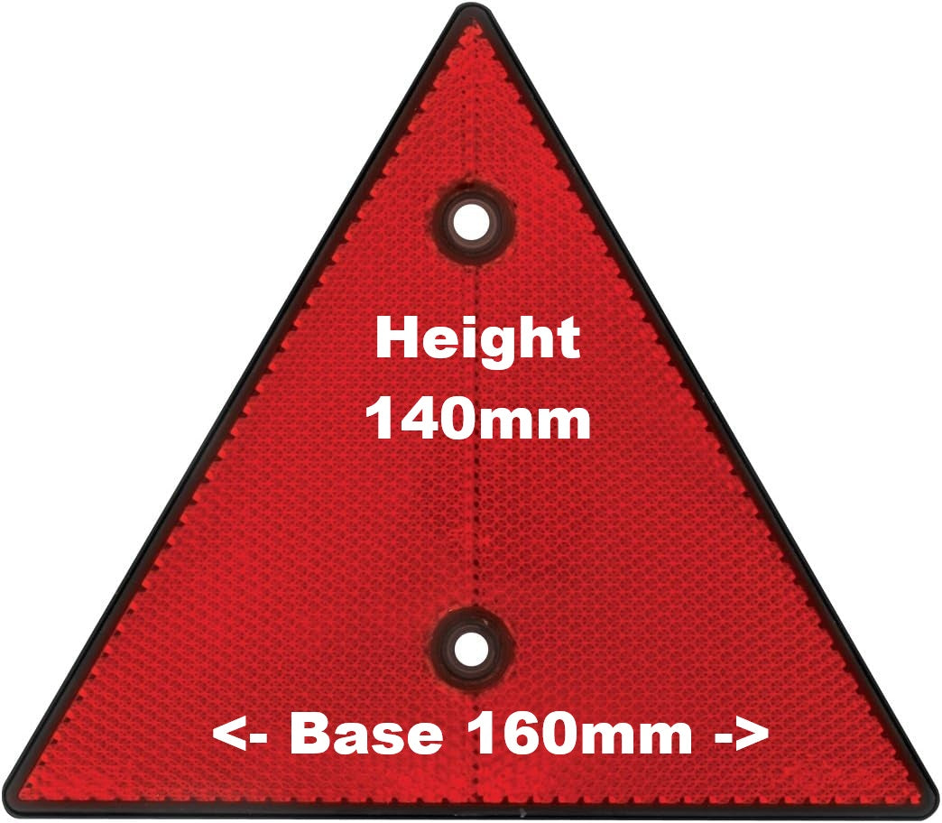 Red Triangle Reflector Set - ECE Trailer Caravan & Recovery Vehicle Safety Reflectors