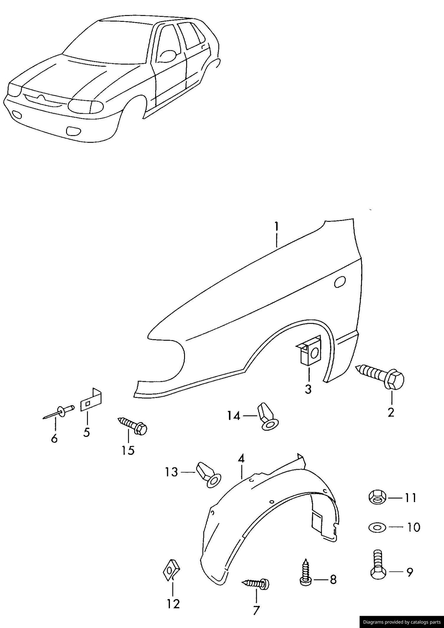 Bodywork Trim Screw Mounting Grommet VW Audi - N90821401