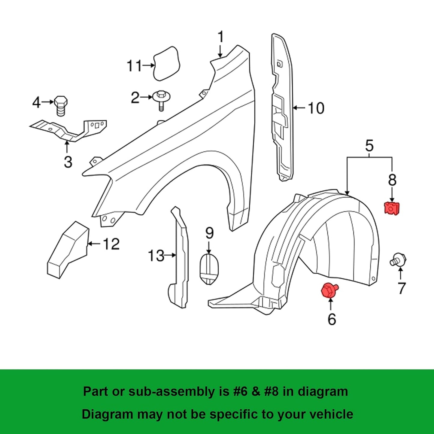 VAG M5 Speed Nut Clip - Wheel Arch Liner, Undertray & Trim Panel Fastener N90959101