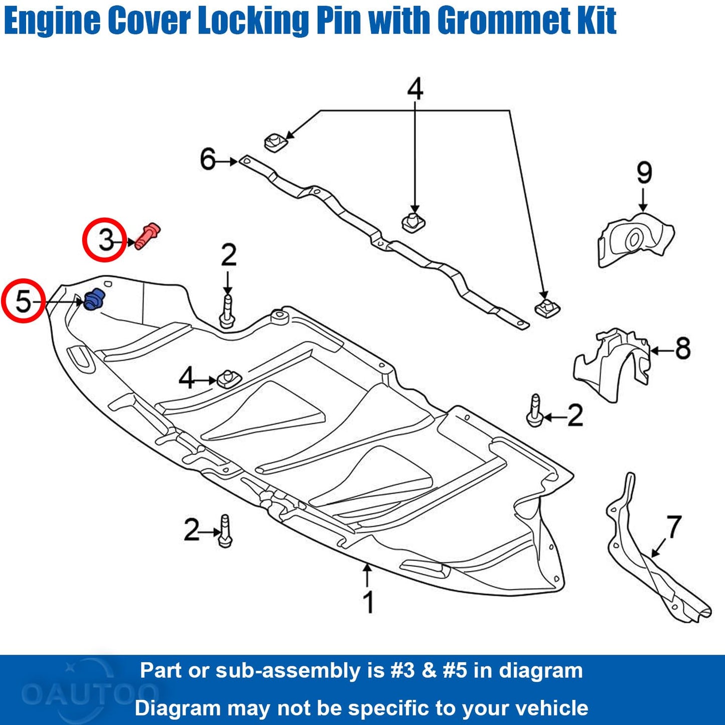 VAG Undertray Splash Guard Twist Pin Clip - Audi VW SEAT 4A0805121A