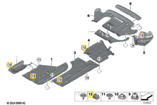 BMW & MINI Plastic Bodywork C-Clip Screw Grommet - 07147311312