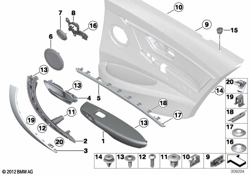BMW & MINI Door Card Trim Panel Screw Grommet Clip 07147265039