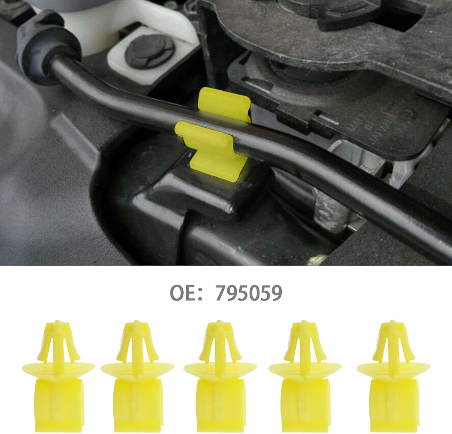 Citroen Peugeot Vauxhall Bonnet Rod Holder Clip Yellow 795059 Engine Bay Stay Clip