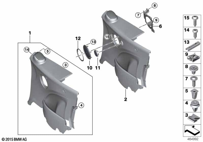 BMW & MINI Expanding Screw Grommet - White Trim Panel Mounting Clip 63171367868