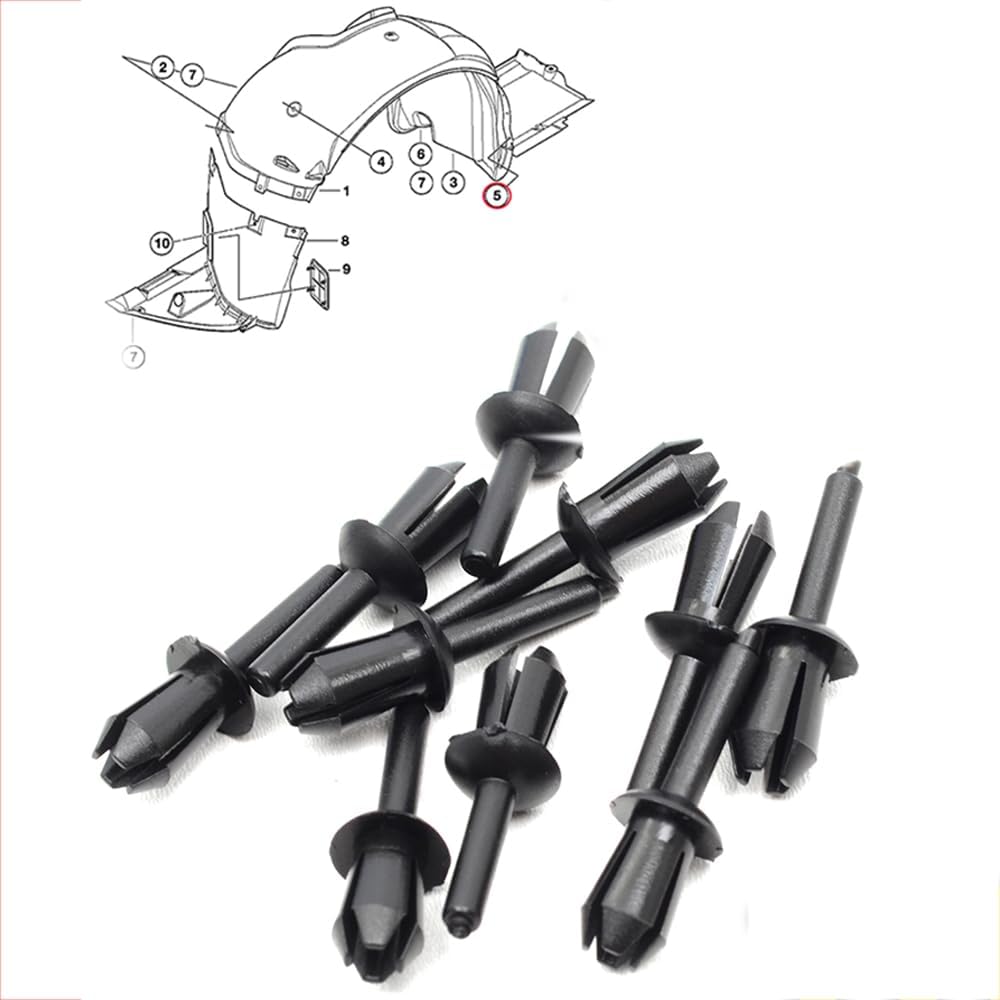 5mm Plastic Rivet Clip - Wheel Arch Liner & Splashguard Fastener