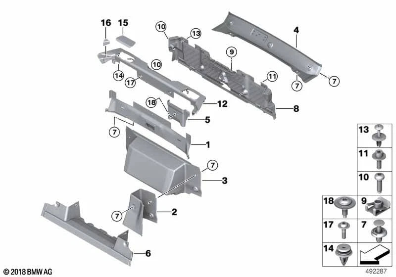 Blue Interior Trim Panel Clip - BMW MINI Land Rover Jaguar - 07147129317 LR027255
