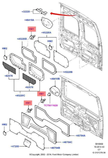 FORD Transit & Connect Side Panel Trim Fastener Clip 2000-2014 Models 4097718 207