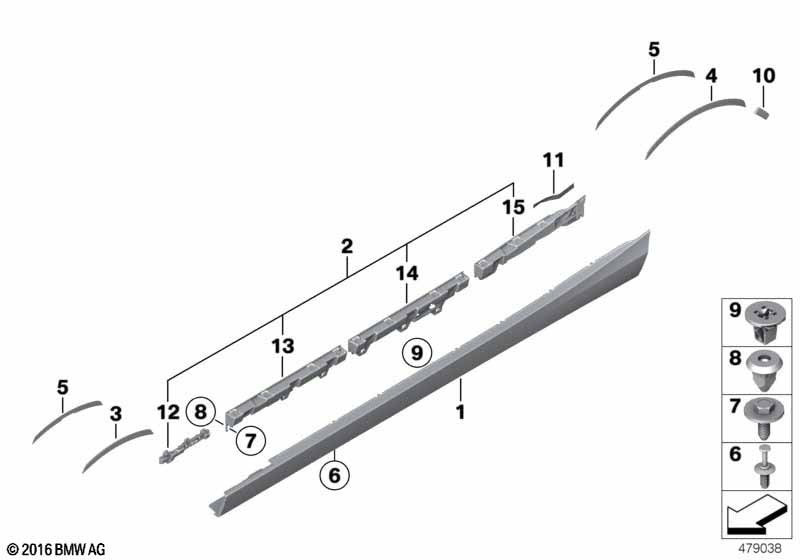 BMW Under Body Splash Guard Weather Shield Side Skirt Pin Screw Clip Pack of- 2013