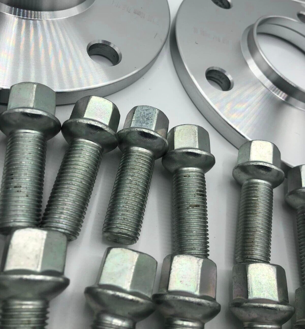 Porsche Wheel Spacers 12mm & Extended AF Bolts Set Of 2 in Silver 5x130 PSR9Line7