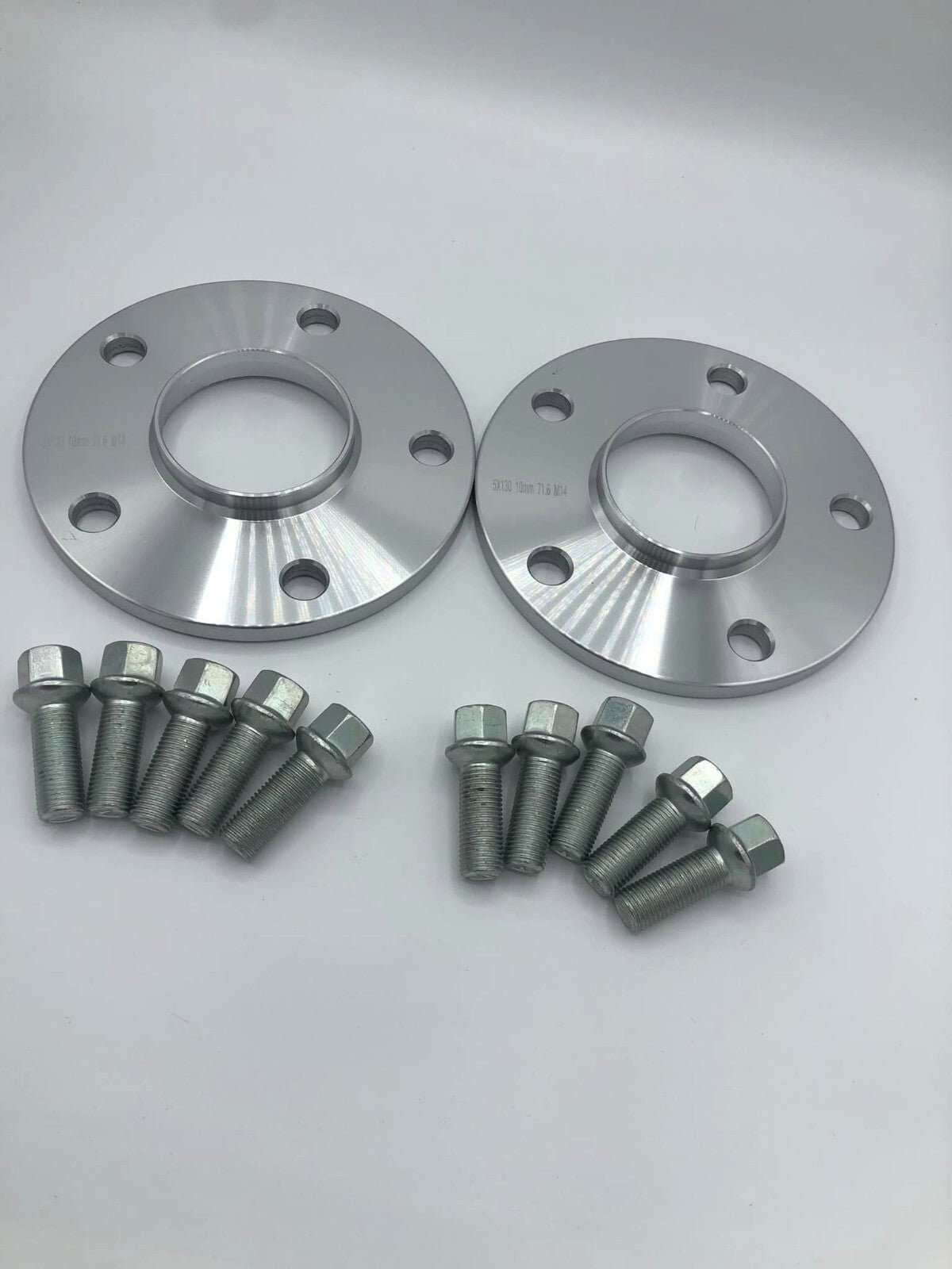 Porsche Wheel Spacers 12mm + Extended AF Bolts Set Of 4 in Silver 5x130 PSR9Line11