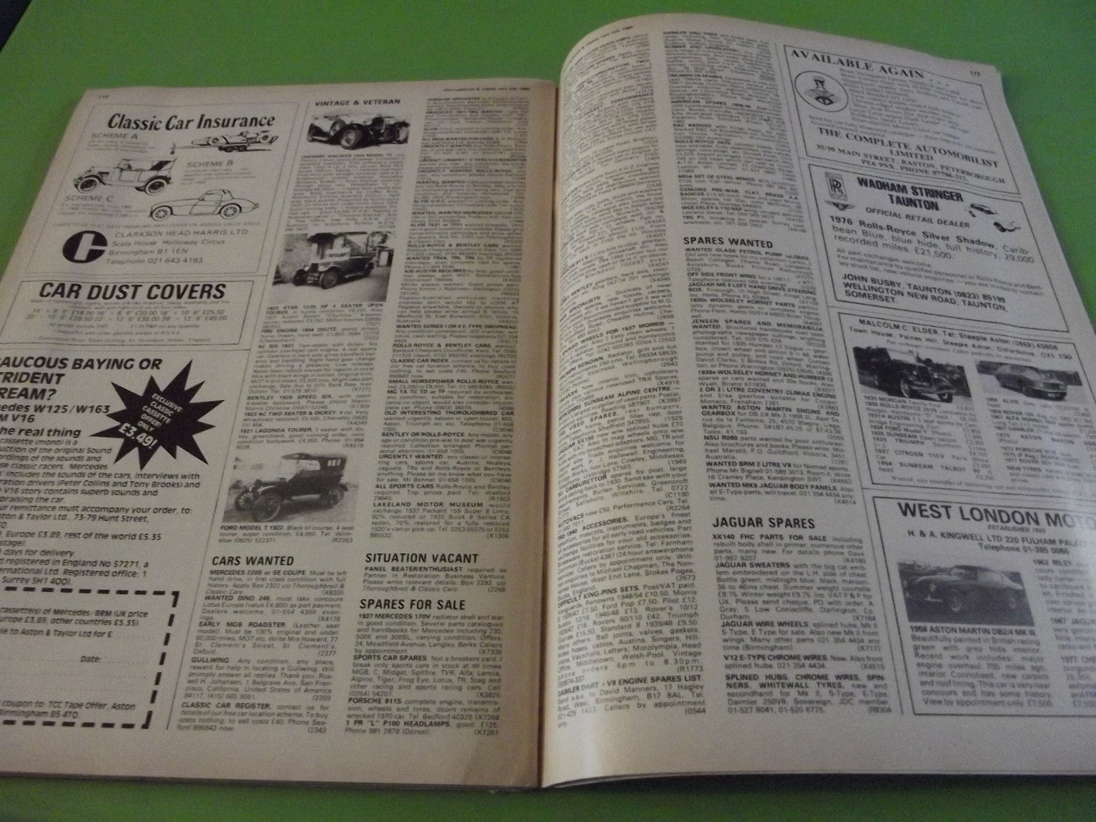 THOROUGHBRED AND CLASSIC CARS MAGAZINE JULY 1980 #C45