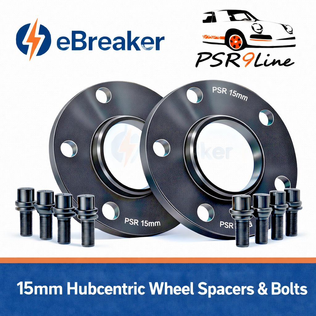 PORSCHE 15mm Wheel Spacers 5x130 With Extended O.E Bolts, Precision Fit in Black0