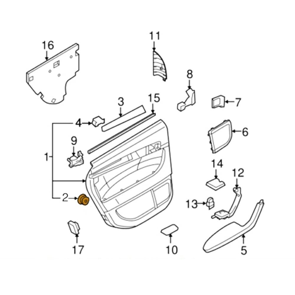 AUDI SEAT Door Card Interior Trim Panel Fastener Clips Rubber Seal A3 A4 Exeo 1513