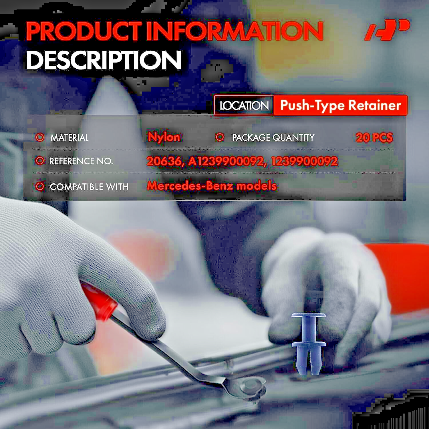 Mercedes Clips For Trim Body Panels Expanding Rivet Mounting Black Plastic - x156