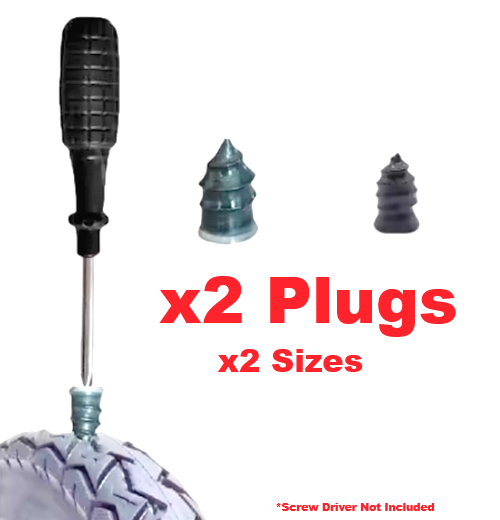 Tyre Repair Screws Kit – Quick Temporary Fix Plugs For Punctures # 2pcs 2 sizes.1