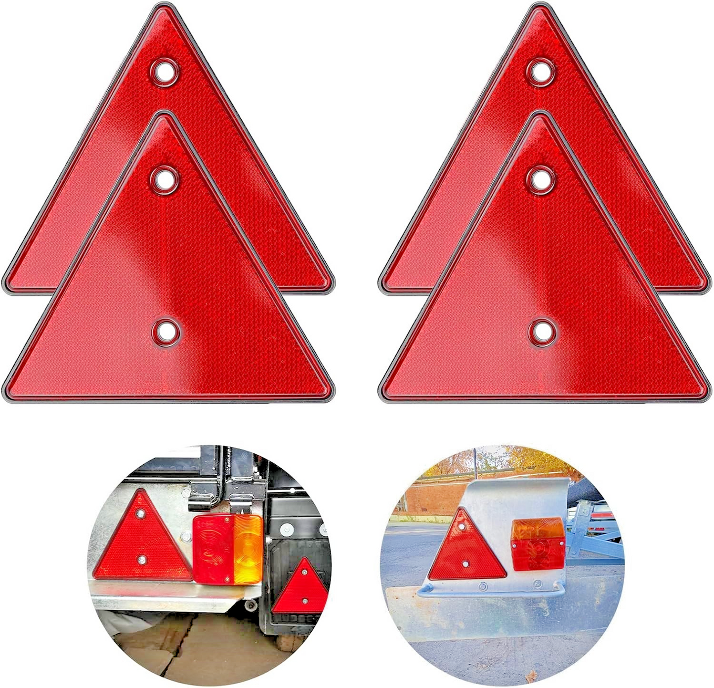 Vehicle Rear Safety Reflectors Red - MOT Legal for Trailers Trucks Caravans # x216