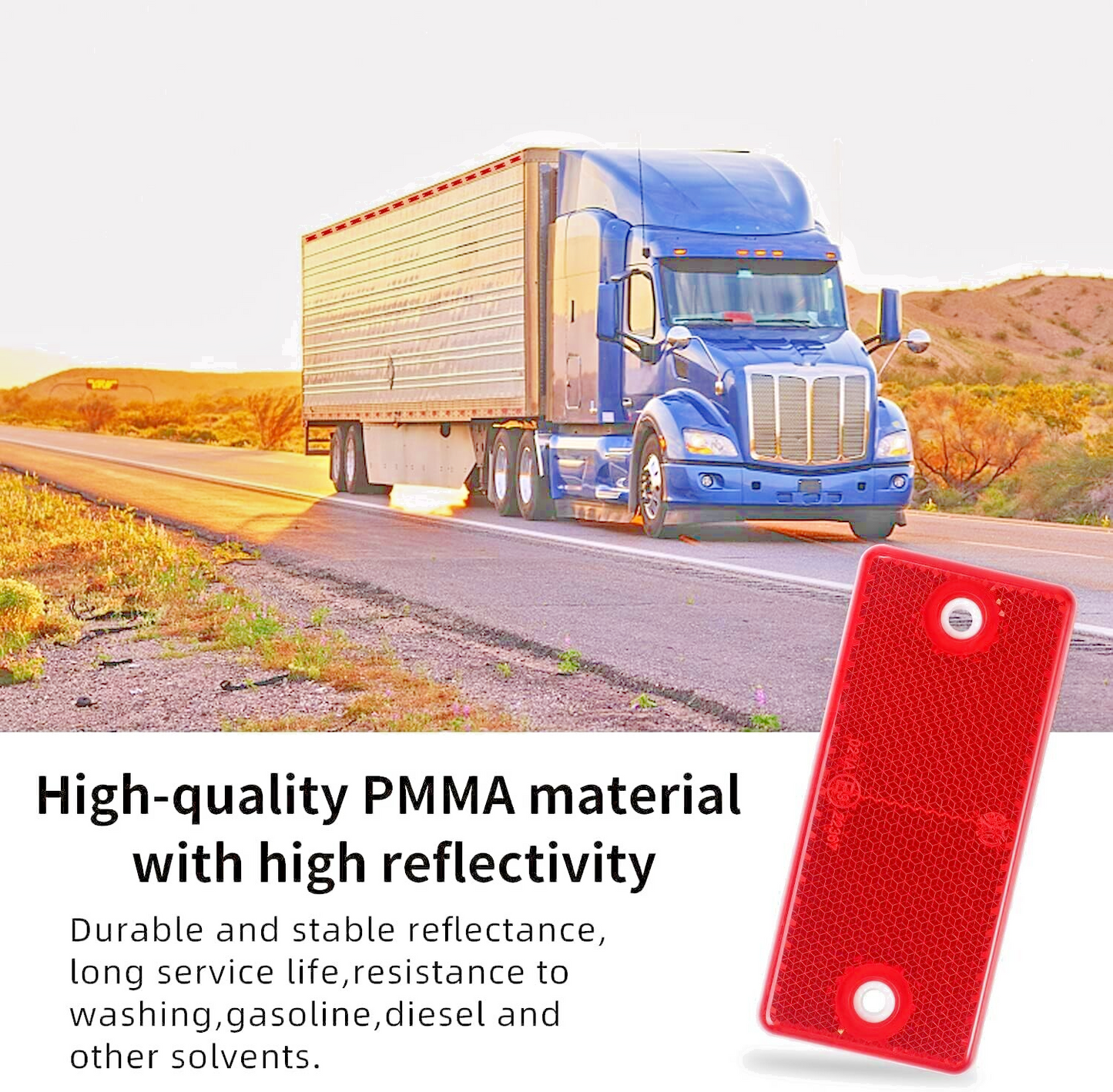 Amber E-Approved Rectangular Reflectors Trailers Caravans High-Quality 2pcs.14