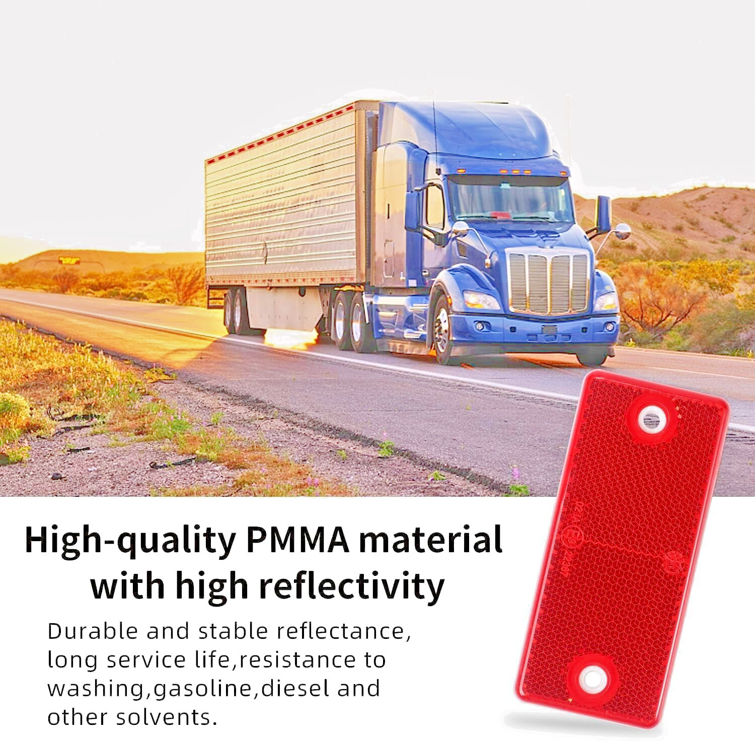 Amber E-Approved Rectangular Reflectors Trailers Caravans High-Quality 2pcs.14