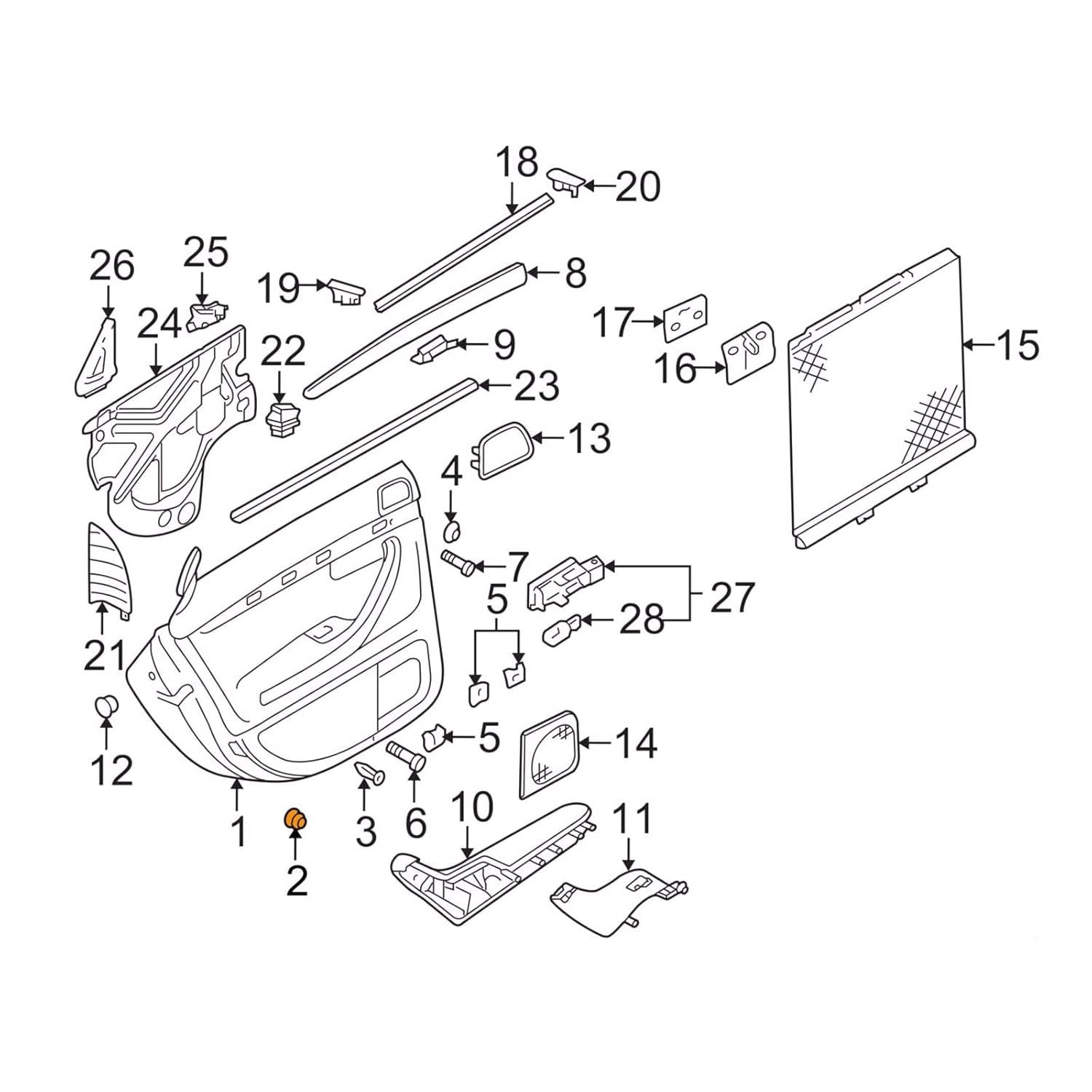 AUDI SEAT Door Card Interior Trim Panel Fastener Clips Rubber Seal A3 A4 Exeo 2014