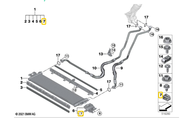 BMW C-Clip Grommet for Plastic Nut & Fixing of Trim Panels on Many Models - # 155