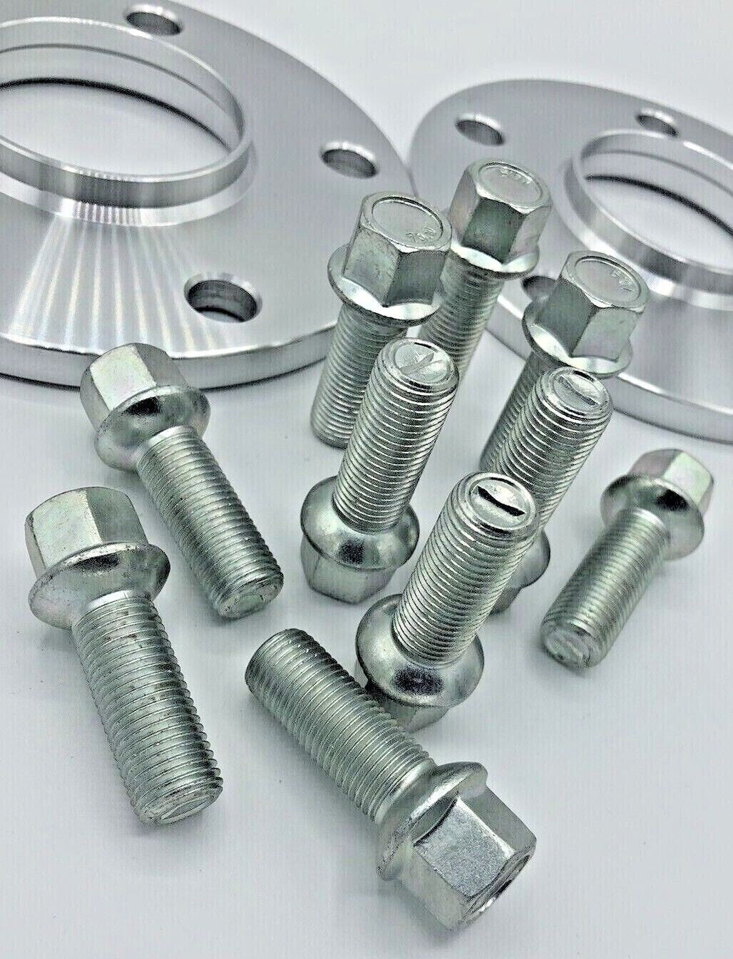 Porsche Wheel Spacers 12mm + Extended OE Bolts Set Of 2 in Silver 5x130 PSR9Line1