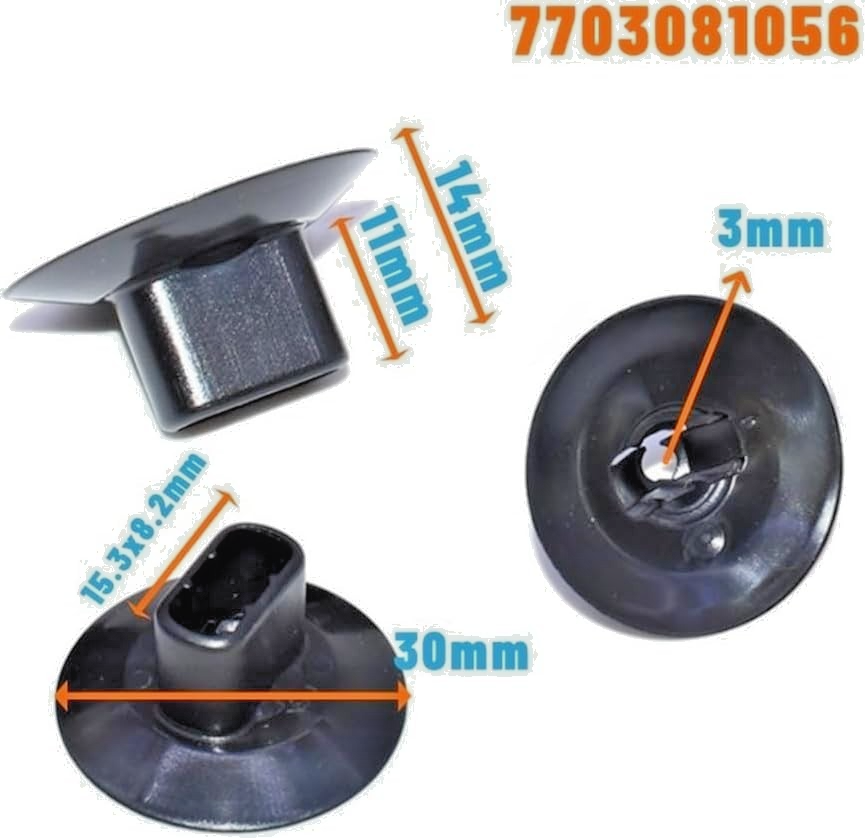 Renault Arch Liner Trim Stud Retaining Clip Black - Fits 02-2026 Models Pack #2018