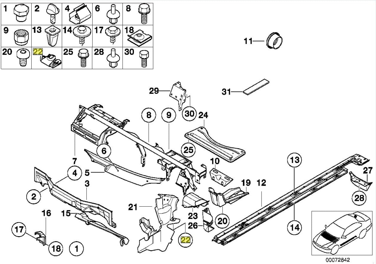 BMW C-Clip Sheet Metal Nut Clamp 5 7 SERIES 10x PCS 5171817650311