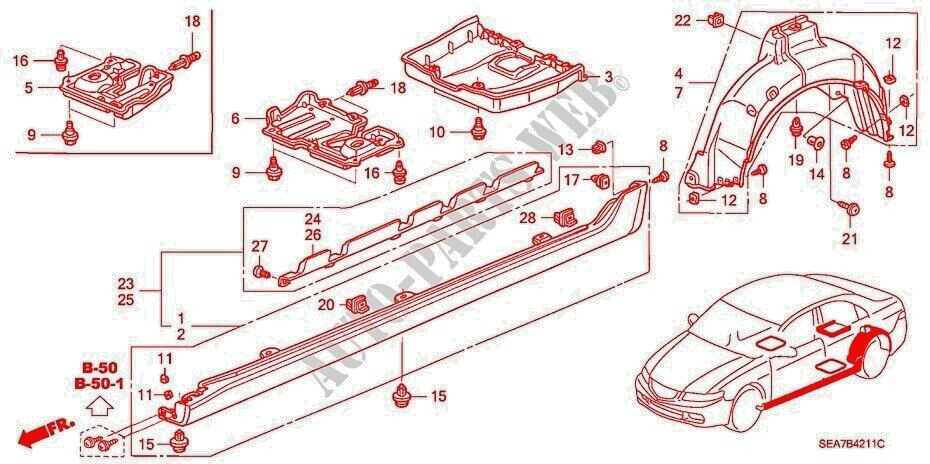 Honda Trim Clips Bumper Grill Under Cover - Accord 91503-S0K-A01 Quantity 10 pcs6