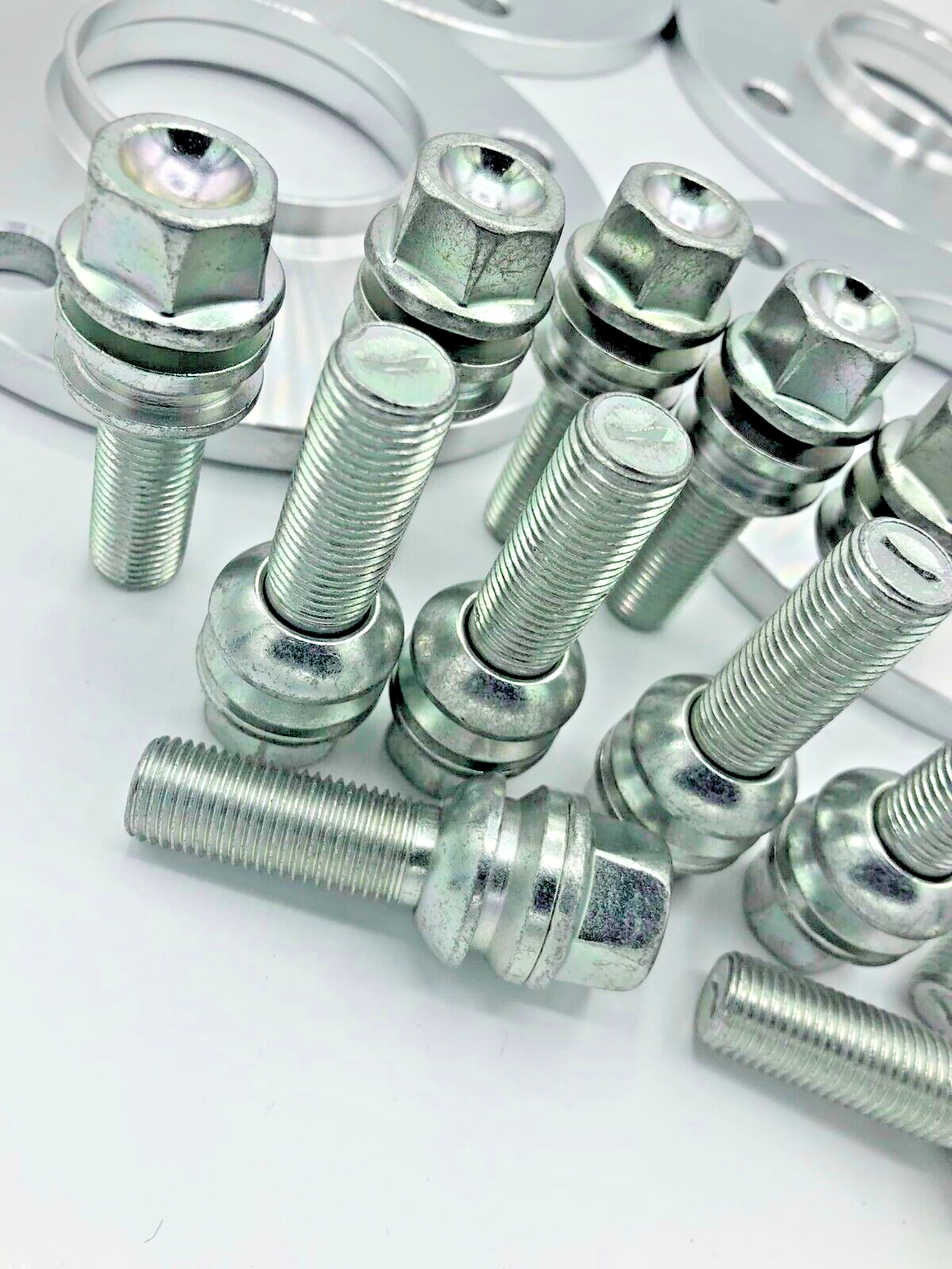 Porsche Wheel Spacers 7mm + Extended OE Bolts Set Of 4 in Silver 5x130 PSR9Line14