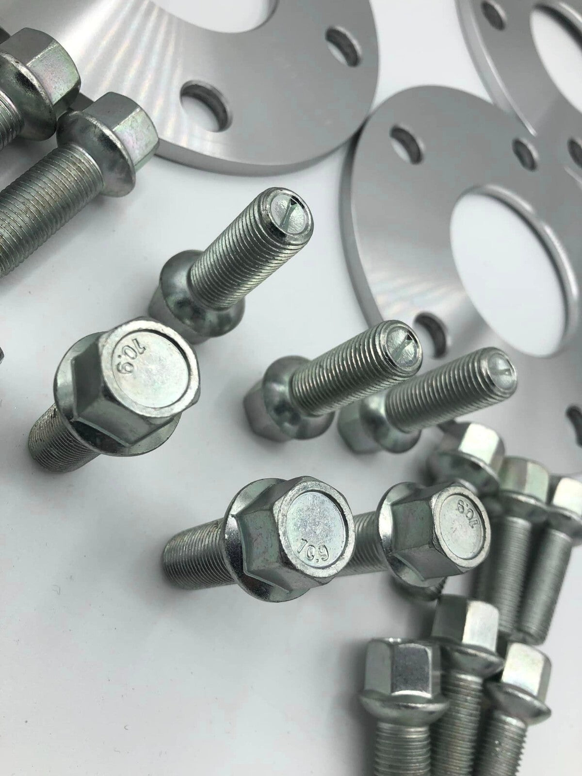 Porsche Wheel Spacers 7mm + Extended AF Bolts Set Of 2 in Silver 5x130 PSR9Line13