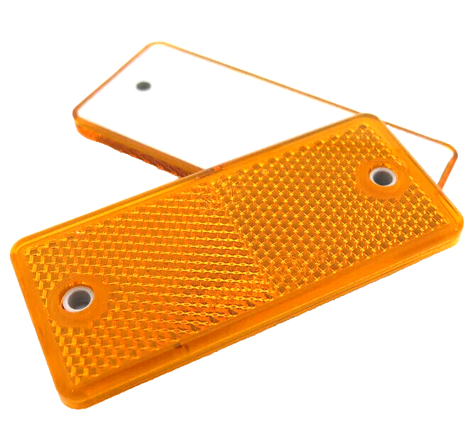 High-Quality 2x Amber E-Approved Rectangular Reflectors Trailers Caravans3