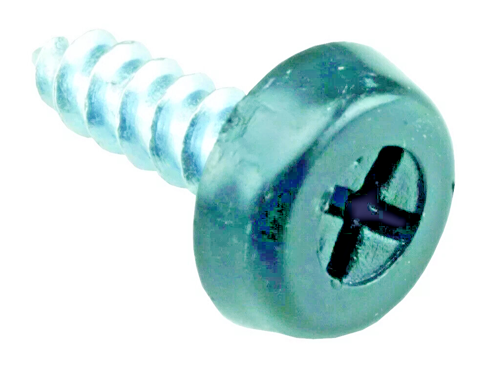 Registration Plate Fixing Kit  - Plastic Cap Screws x4 Moulded Head Self Thread.4