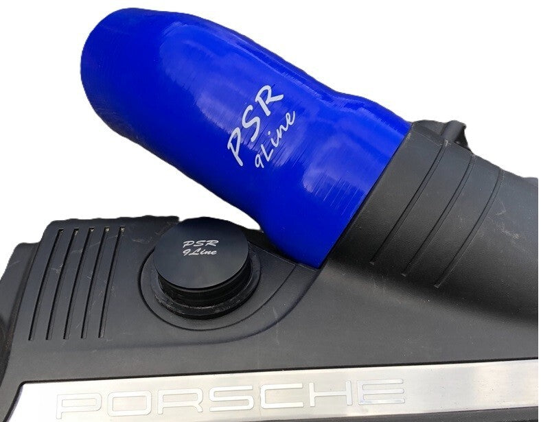 Porsche 997 Resonator Delete Air Box Modification with Blue Induction Pipe Plug13