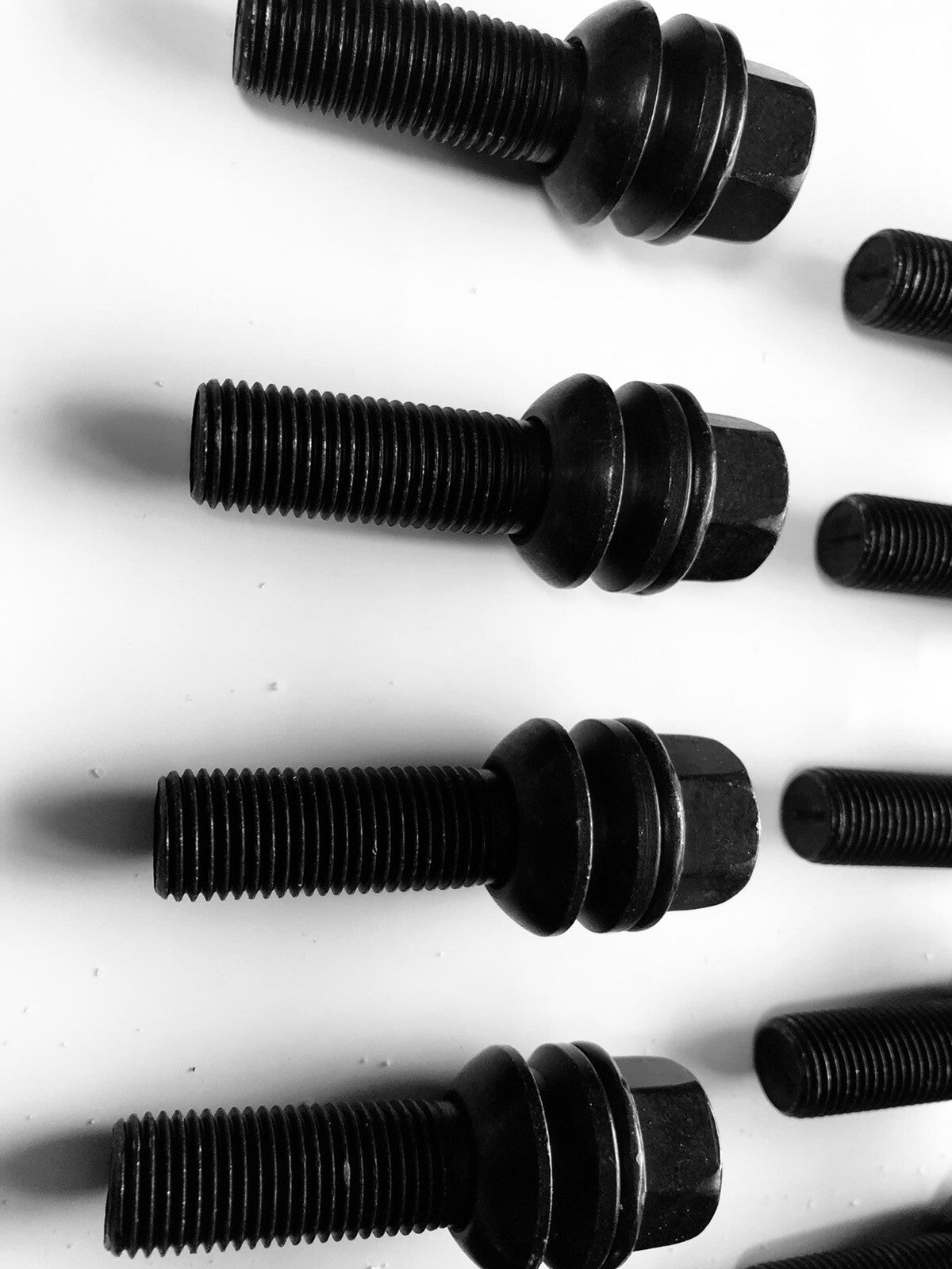 Extended PORSCHE O.E Type Wheel Bolts Floating Collar Black 43mm PSR9Line x20pcs6