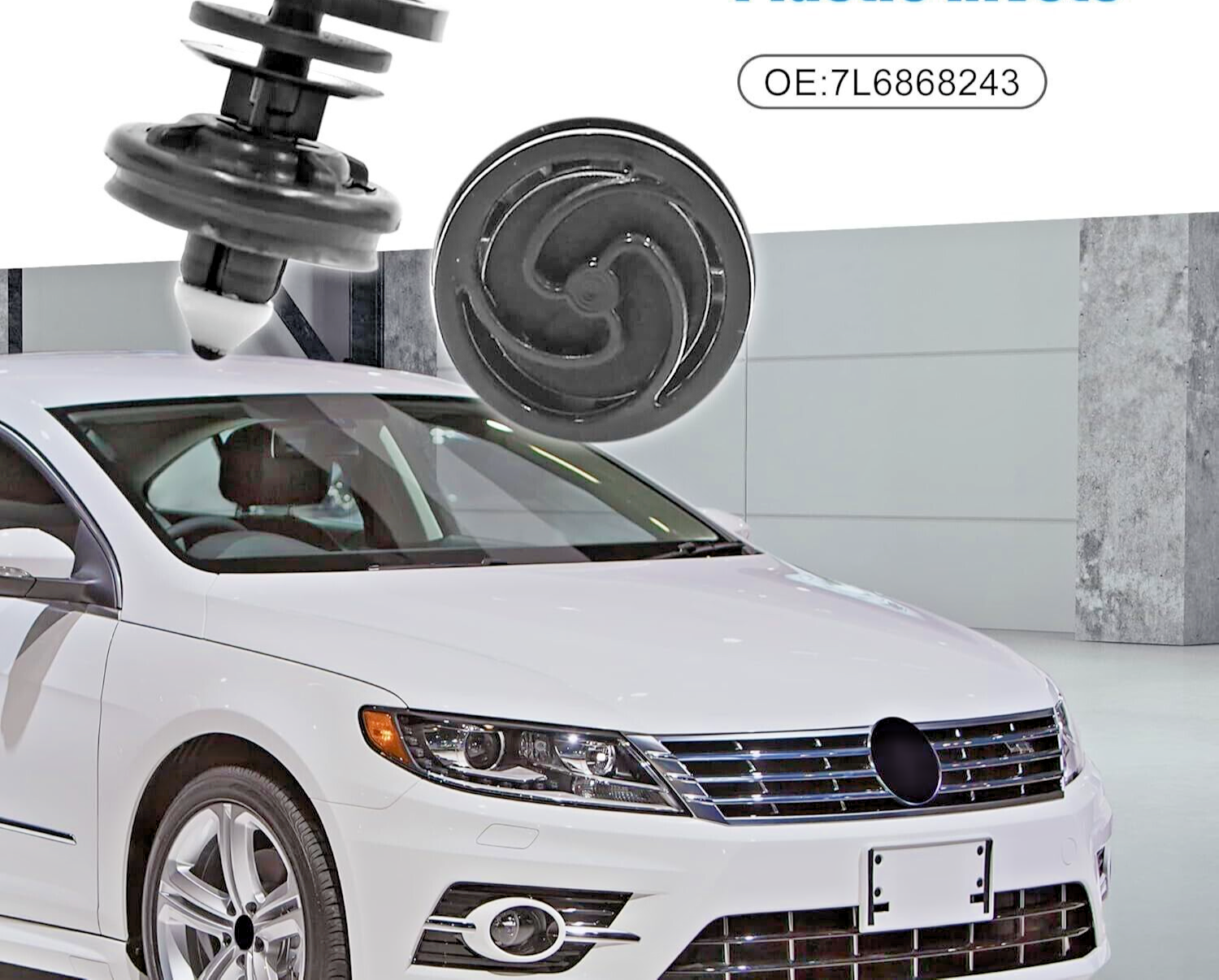 VW Interior Door Card Trim Panel Fastener Clips Sprung Head, x20 Pcs21