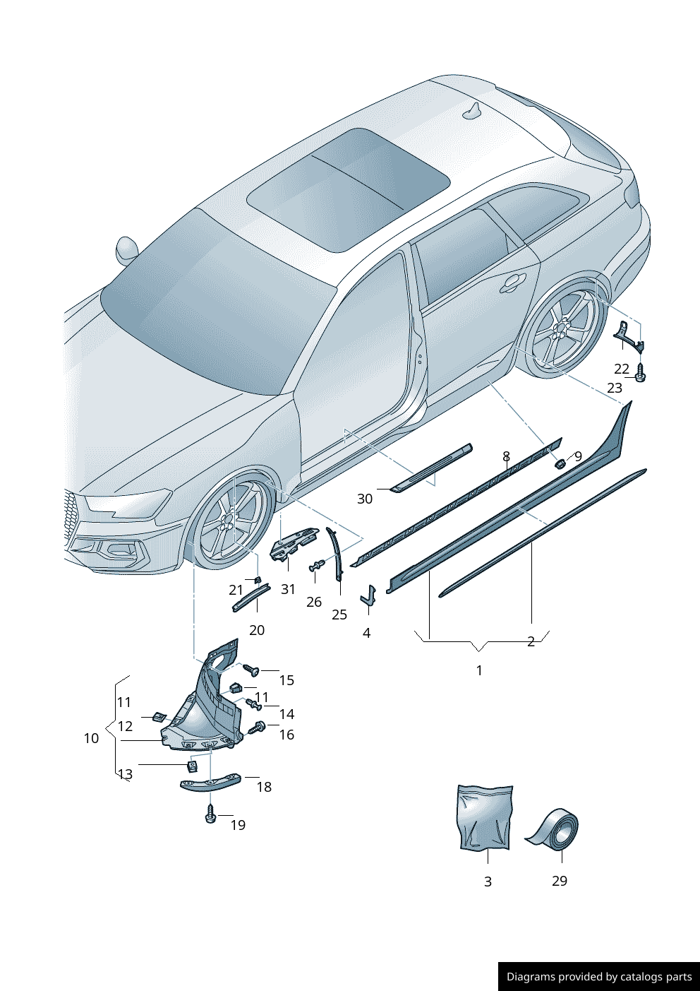 AUDI Wheel Arch Liner Housing Splash Guard Protection Trim Edge Clip -  Pack #205