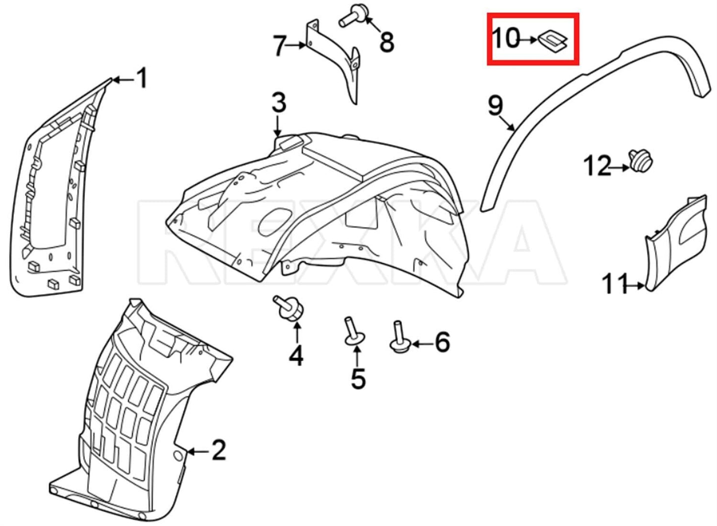 Snap Fit Trim Clips x5 Pcs JAGUAR F-Pace , F-Type , i-Pace6