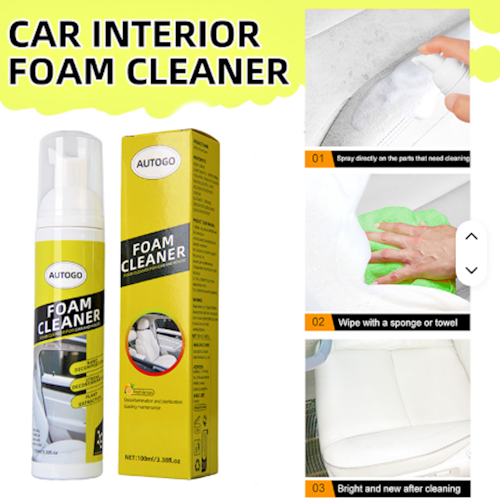 Deep Penetrating Cleaning Foam Spray for Leather & Fabric –  AUTOGO Lemon Fresh4
