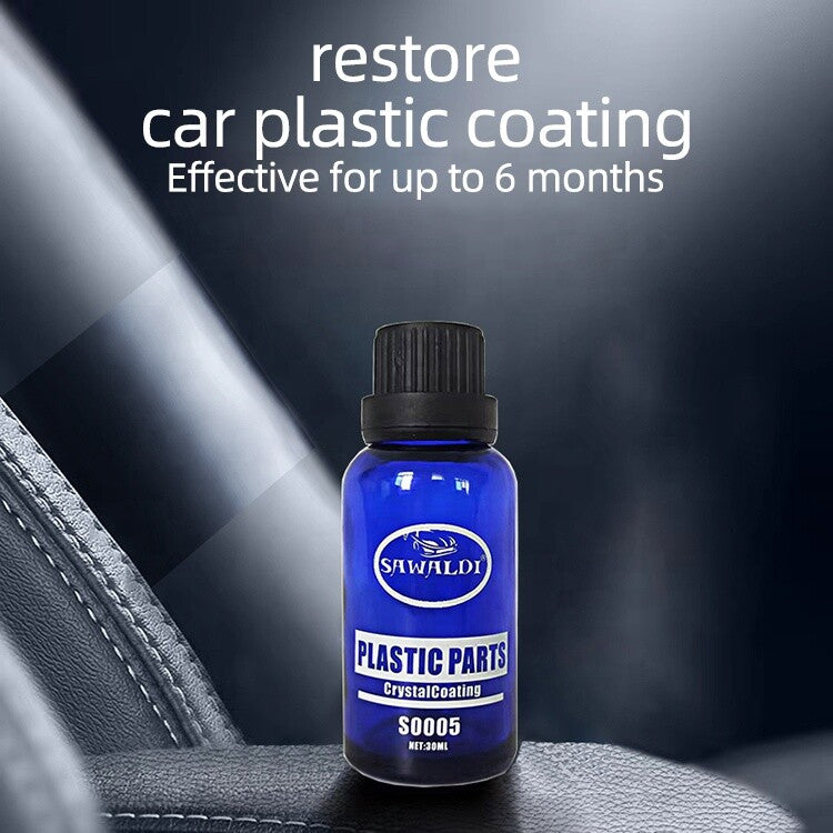 Black Plastic Vehicle Trim Restorer Add Protection & shine using Crystal Coating1