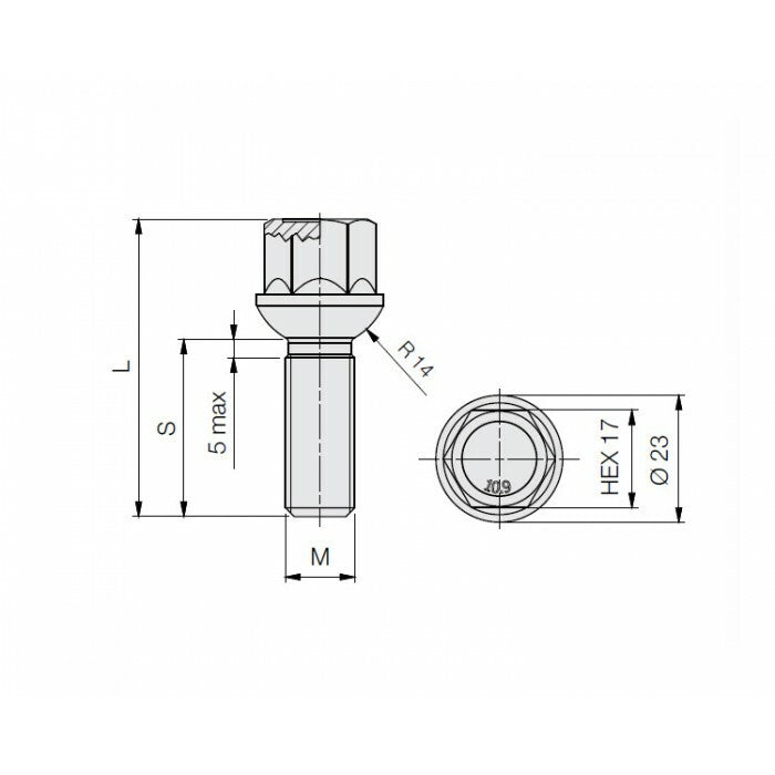 Porsche Extended Wheel Bolts 40mm Thread Black Finish PSR9Line 4