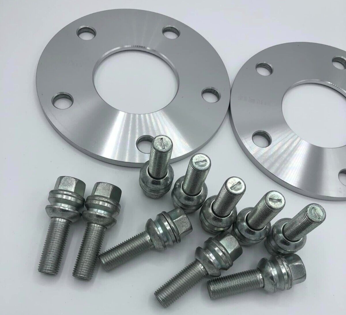 Porsche Wheel Spacers 7mm + Extended OE Bolts Set Of 2 in Silver 5x130 PSR9Line20