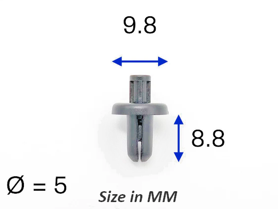 5mm Plastic Rivet Trim Clips x5 Wheel Arch Splash Gaurd, Exterior Interior Trim1