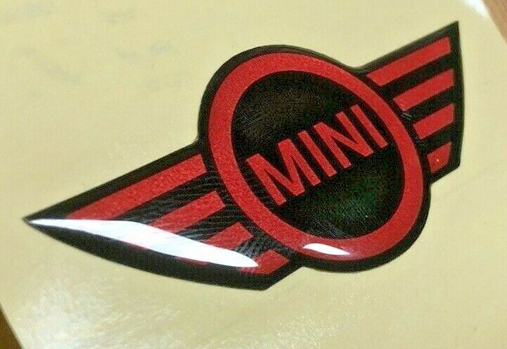 MINI Steering Wheel Badge Logo 3D Gel Domed Red Mini .2 JCW R55 R56 R57 R58 R591