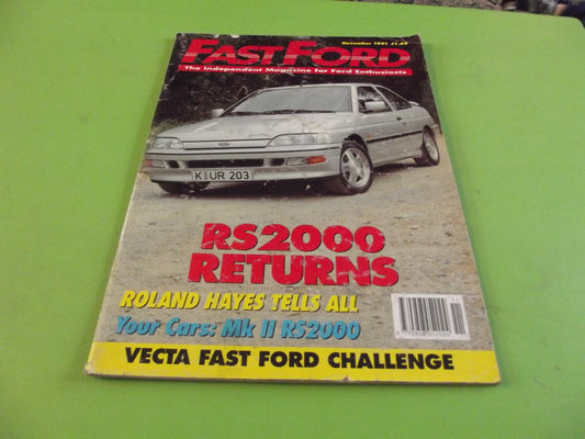 RS 2000 FAST FORD MAGAZINE NOVEMBER 1991 #C50