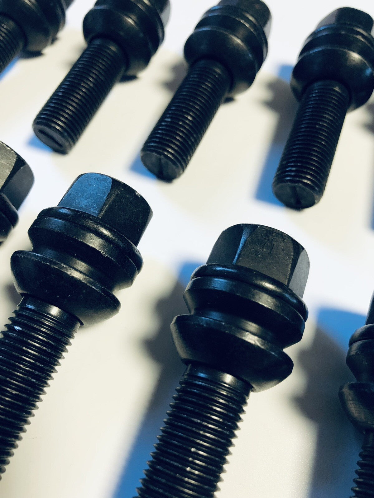 Extended PORSCHE O.E Type Wheel Bolts Floating Collar Black 43mm PSR9Line x20pcs1