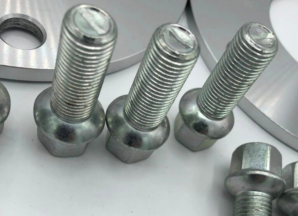Porsche Wheel Spacers 12mm & Extended AF Bolts Set Of 2 in Silver 5x130 PSR9Line3