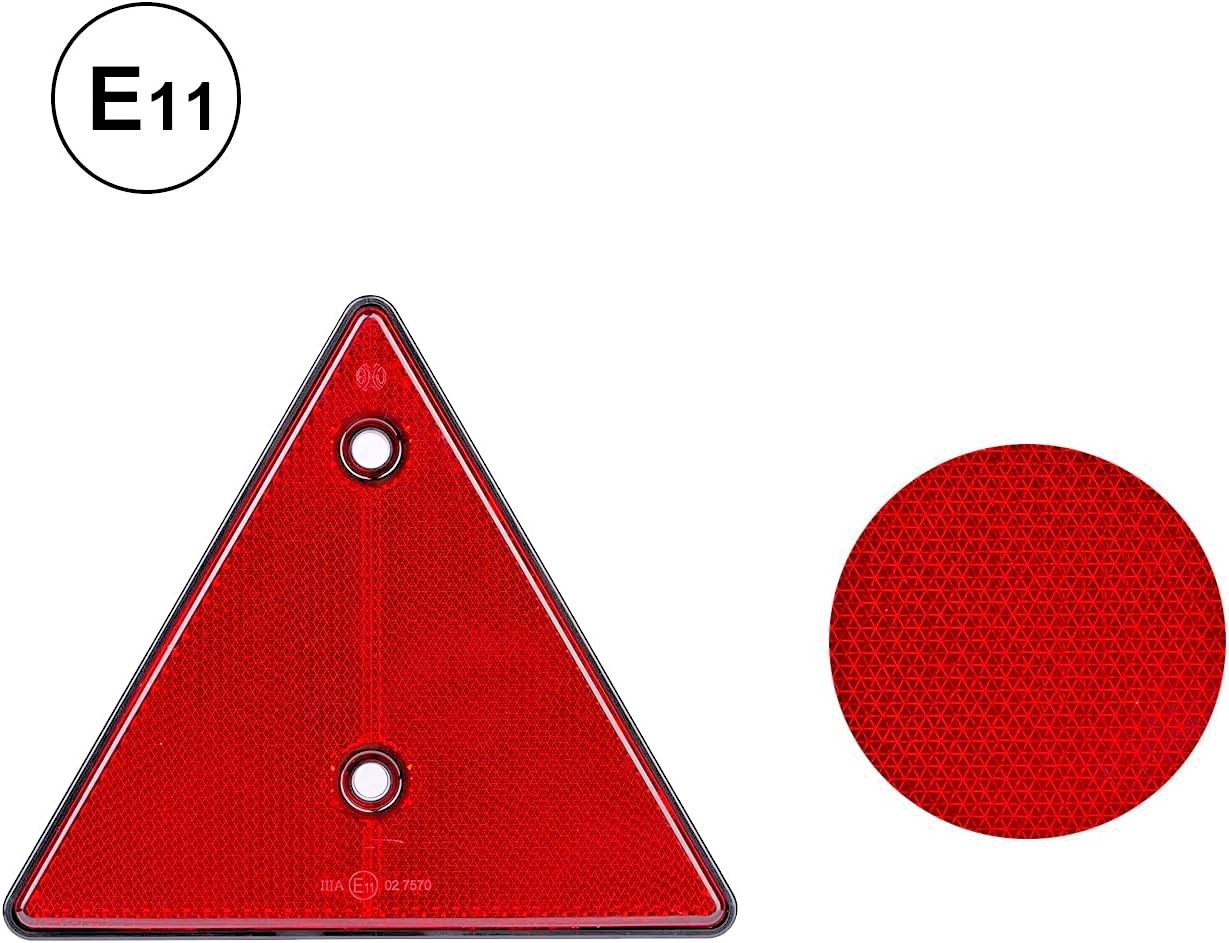 Red Triangle Safety Reflectors MOT Compliance for Cars Caravan Trailers Trucks 220