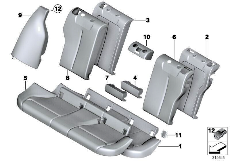 BMW Rear Child Seat Safety Isofix Mounting Cover Black Fits 1 2 3 Series Models.18