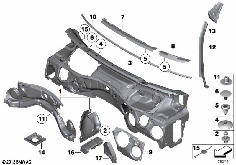 BMW Insulated Screw Grommet, Trim Panel Secure Mounting Clip Fastener 1998 On #513