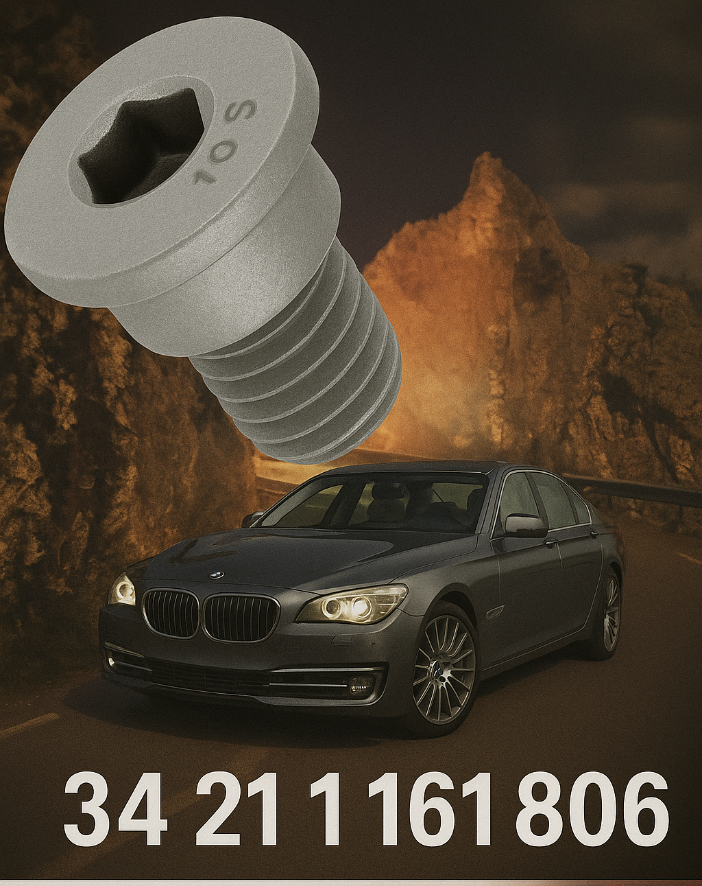 BMW Inner Hex Mounting Bolt One Piece For Brake Disc Rotor 1 3 5 6 7 X Z Series.0